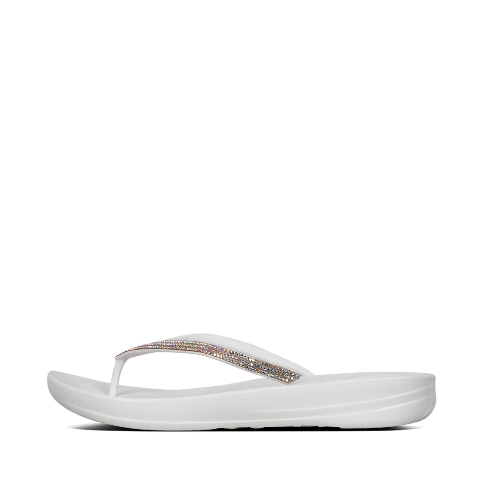 Fitflop Womens Flip-flops White - Iqushion Sparkle Ergonomic - 89AWYHBFC